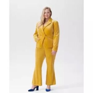 28 Universal Standard Yellow Velvet Suit (Bianca Blazer and Farrah Flares)